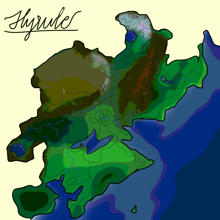 Physical Map of Hyrule by spaceshipmars on DeviantArt