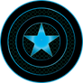 awesome black and blue neon captain america shield