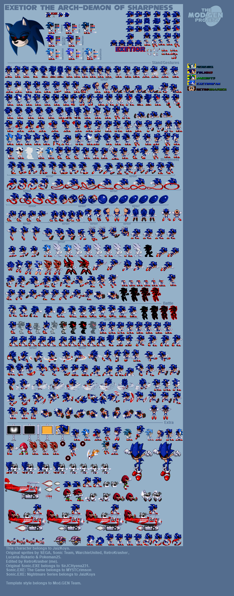 Exetior's Tails sprite sheet by IzanagiUniverse on DeviantArt