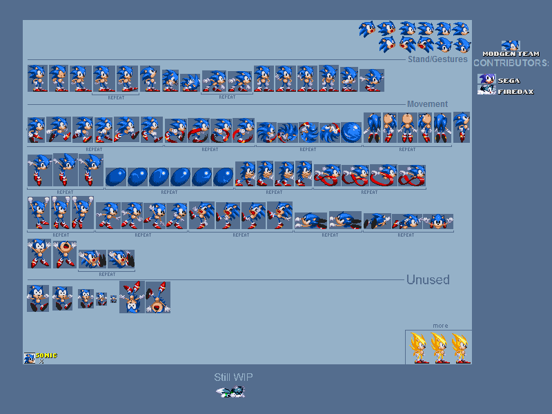 Used and unused sonic sprites mod gen WIP by DarlexCZ on DeviantArt