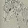 Manga Styled(ish) Horse on Toned Grey Paper