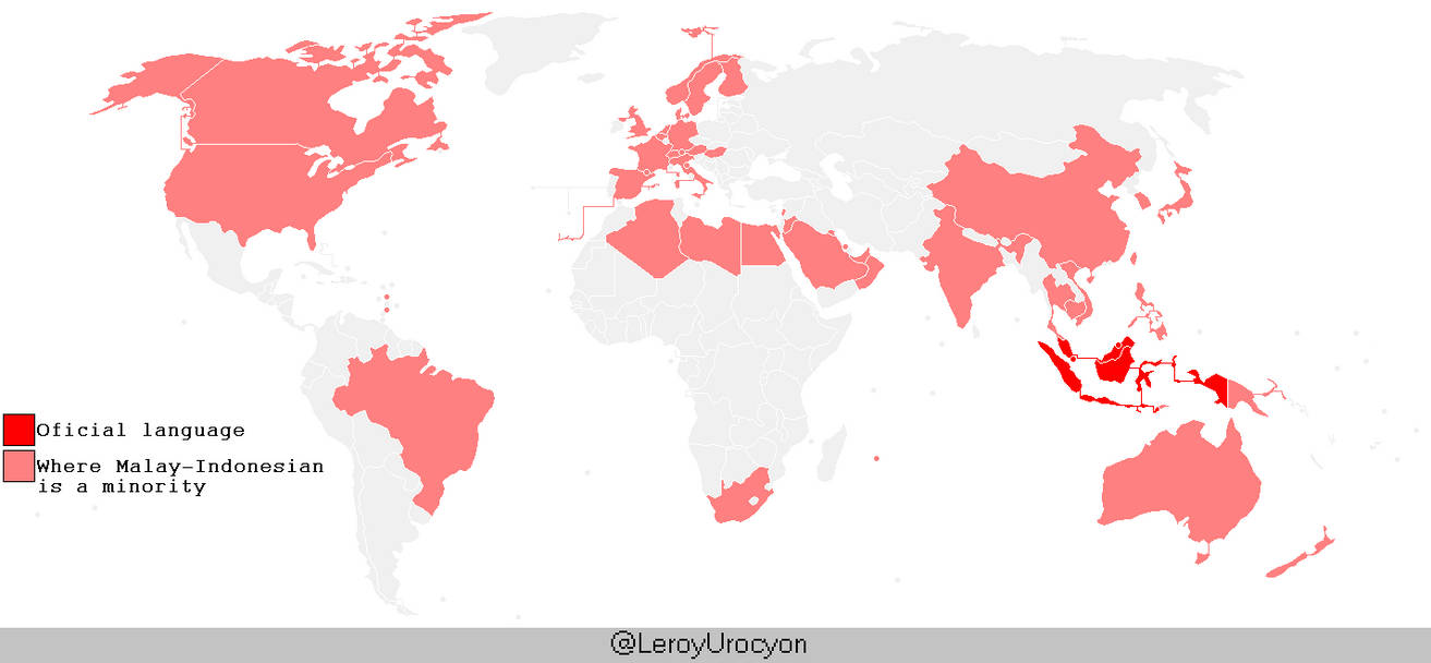 Malay and Indonesian language distribution map by LeroyUrocyon on ...