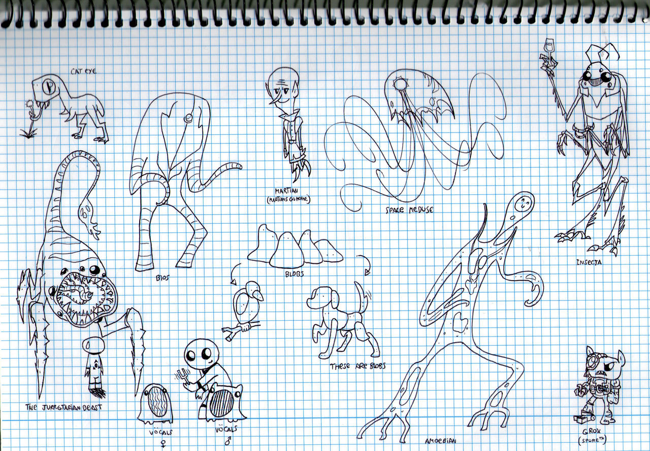 Alien Random Drawing Random Alien Species, part 2 (and last one) by zimvader42 on DeviantArt