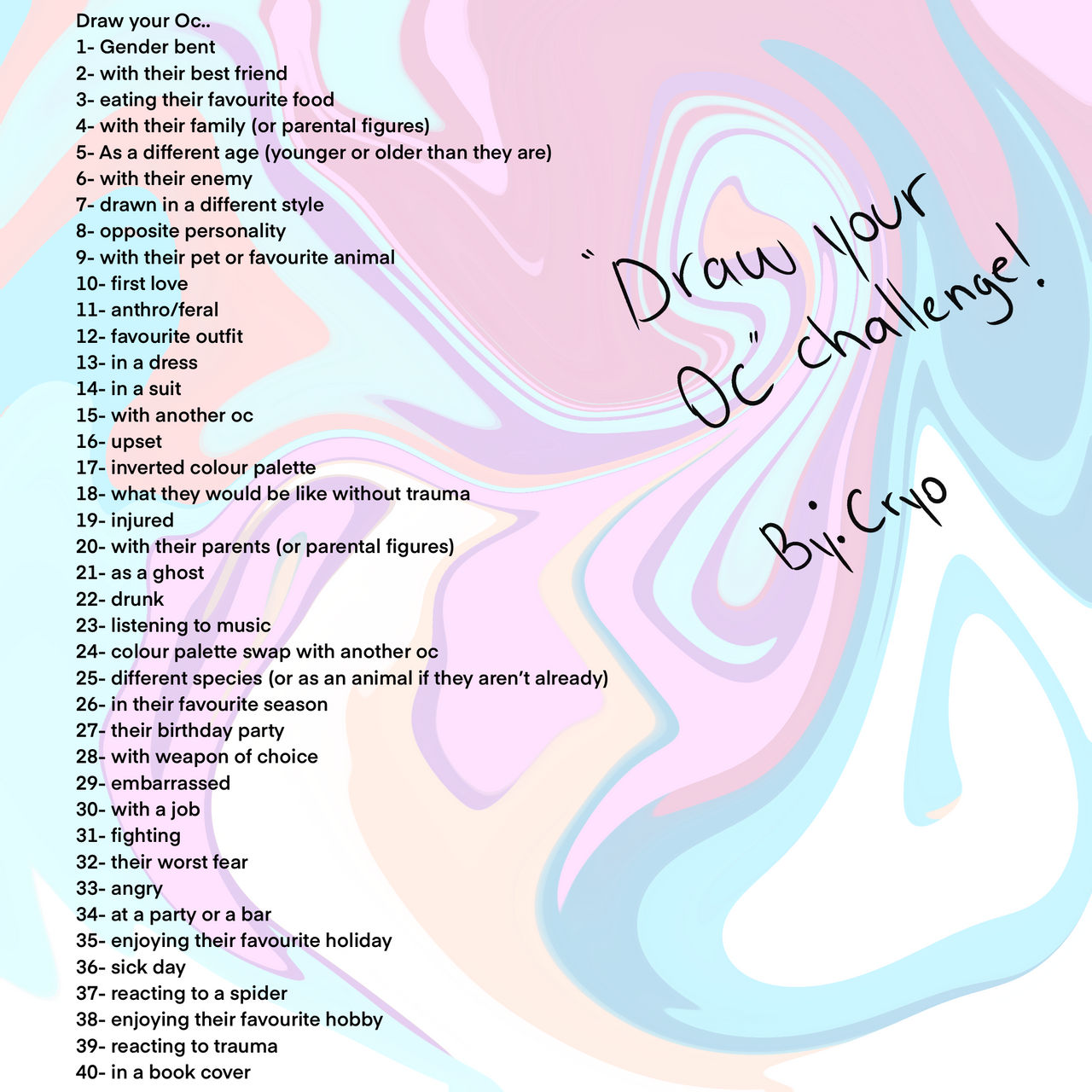 Draw your Oc Challenge by CryoTheIceblock on DeviantArt