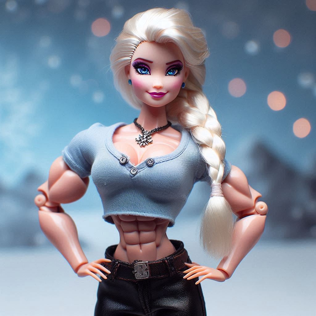 Elsa as a Buff Barbie by Zenshur on DeviantArt