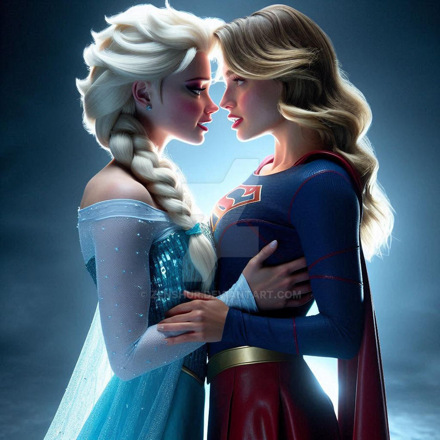 Comp Elsa Amazing Elsa and Supergirl Have That Amazing Chemistry by Zenshur on DeviantArt
