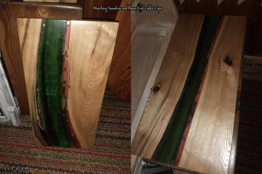 Sassafras and Resin River End Table Tops