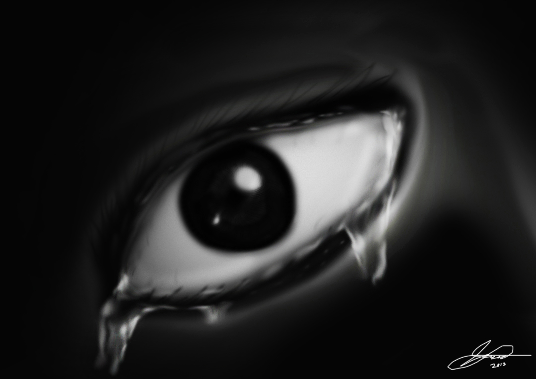 Tears on eye