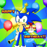 Sonic celebrando mi cumple