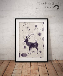 Deer Wild and Free Watercolor