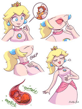 Sweet Daisy candy (Peach giantess vore comic)