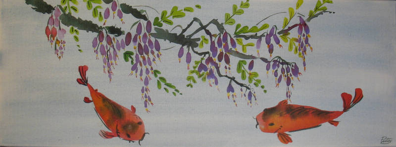 Carp and Wisteria