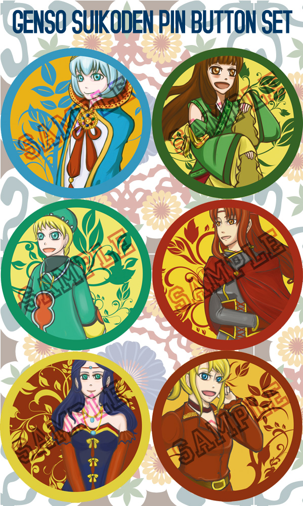 Suikoden Pin Button Set