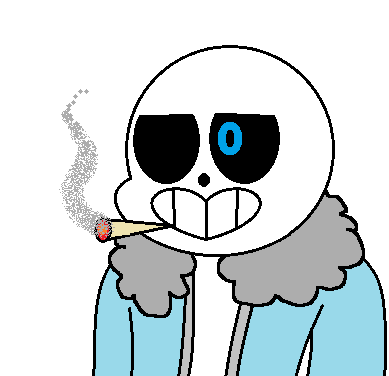 Sans Undertale smokin blunts with his toes Art Print by McDuck Illustration