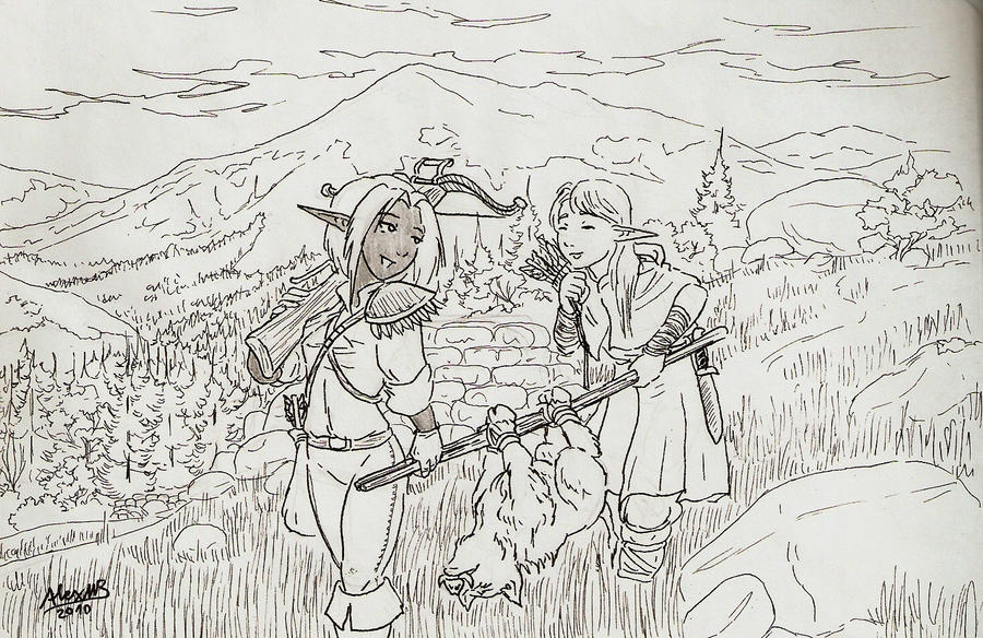 Young elf hunters