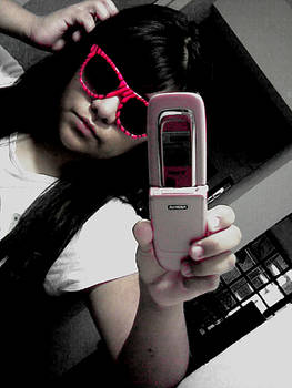 me in black white and pink