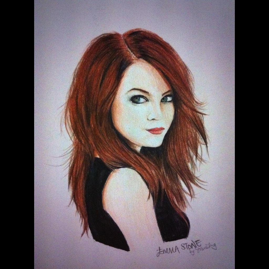 Color Pencil Drawing of Emma Stone by iJolene on DeviantArt