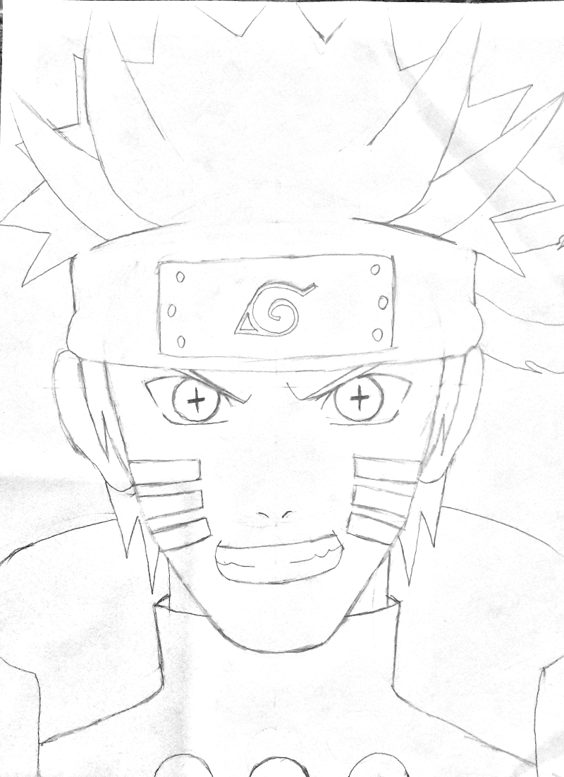 Easy anime sketch  how to draw naruto six paths sage mode half face easy  step-by-step 