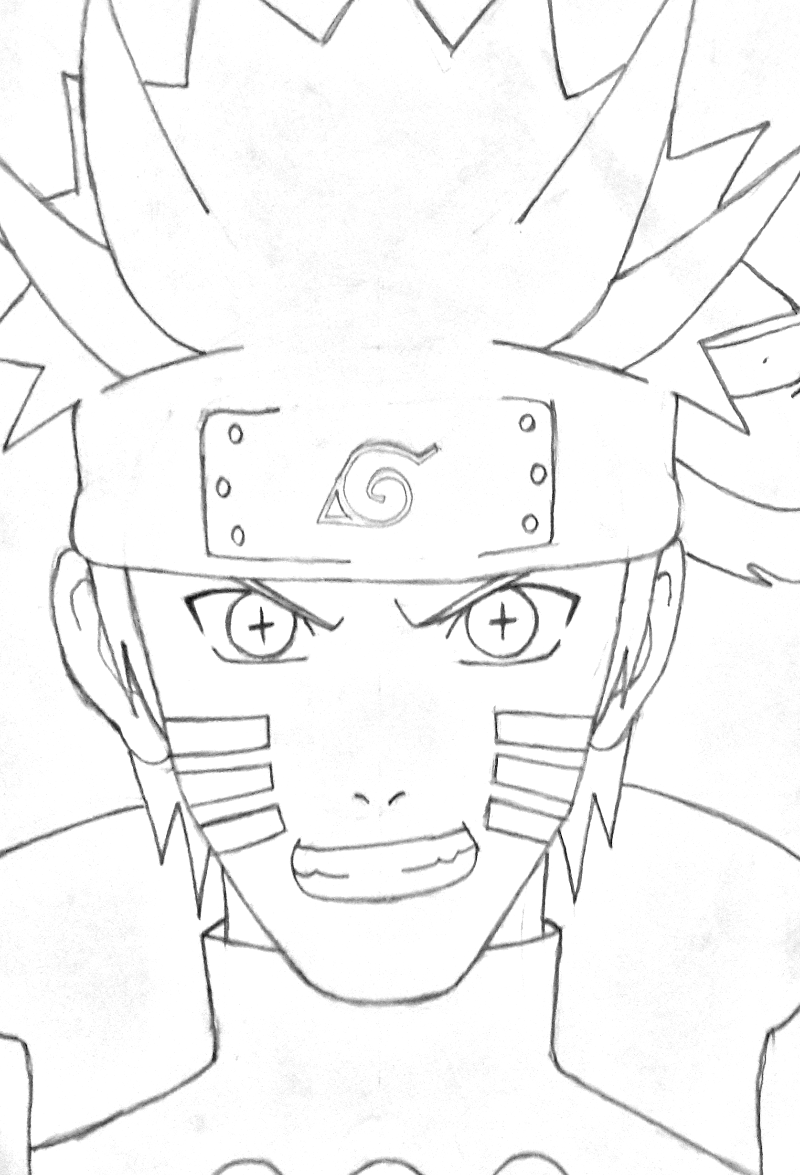 Easy anime sketch  how to draw naruto six paths sage mode half face easy  step-by-step 