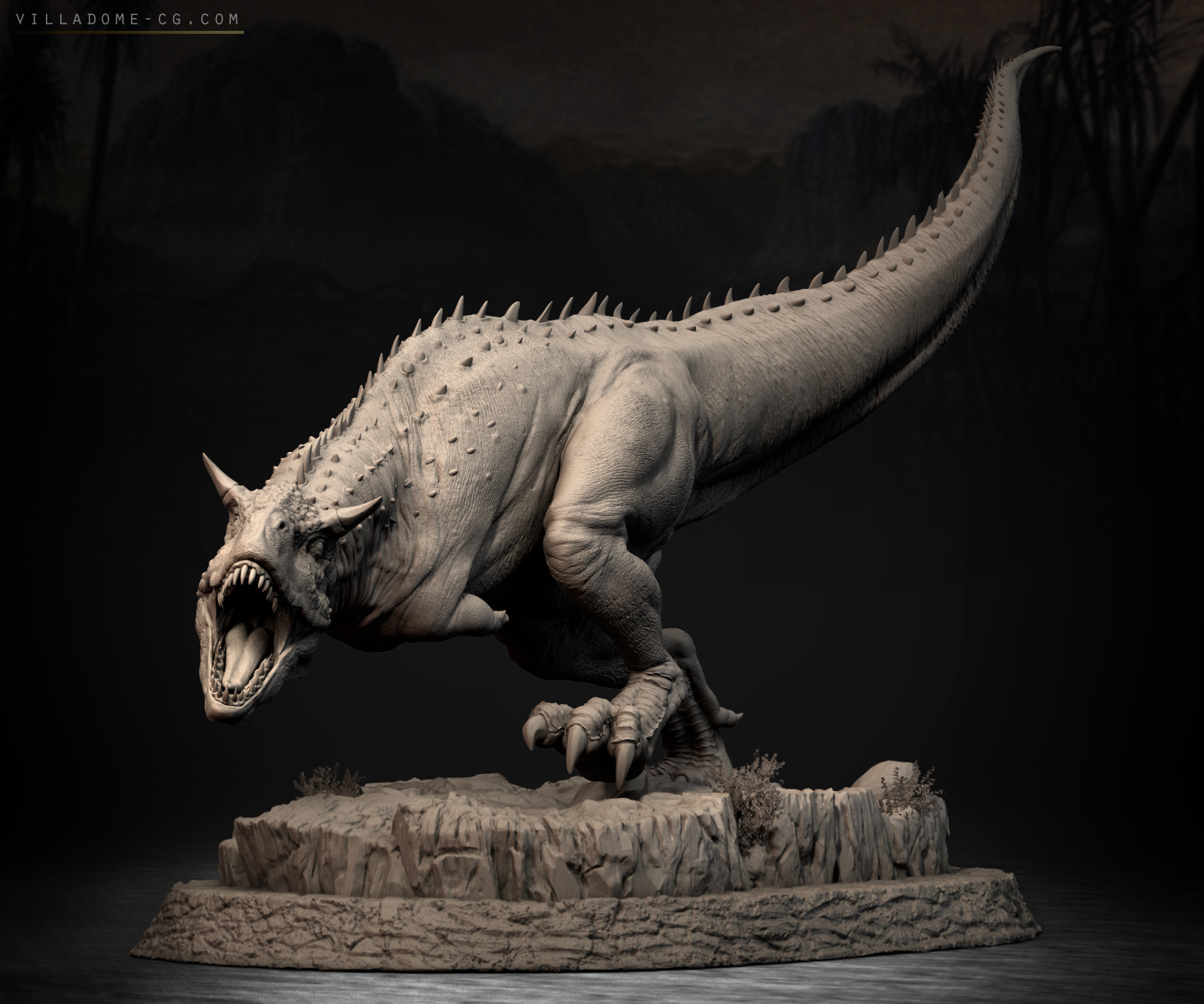 3D Printable Carnotaurus Running / Theropod Dinosaur / Ancient