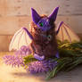 OOAK art toy Purple Bat doll fantasy handmade