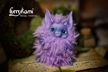 Purple crystal troll art toy handmade