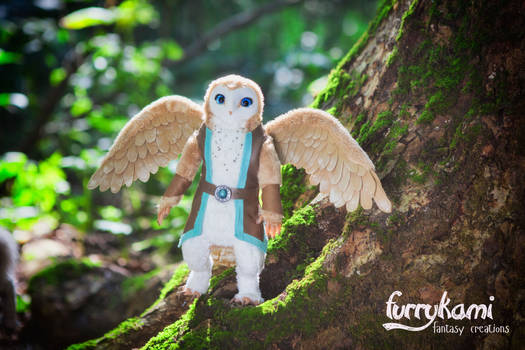 Owl warrior handmade doll