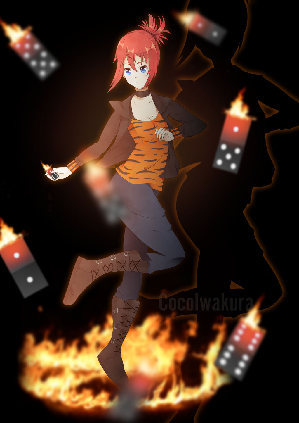 Special Commission-Roxy, flame dominoes