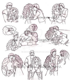 Merida and Hiccup Sketch Dump