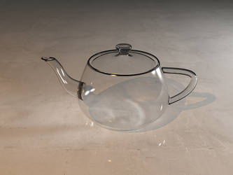 The empty glass teapot