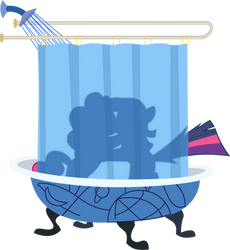 Twilight Sparkle and Pinkie Pie take a shower