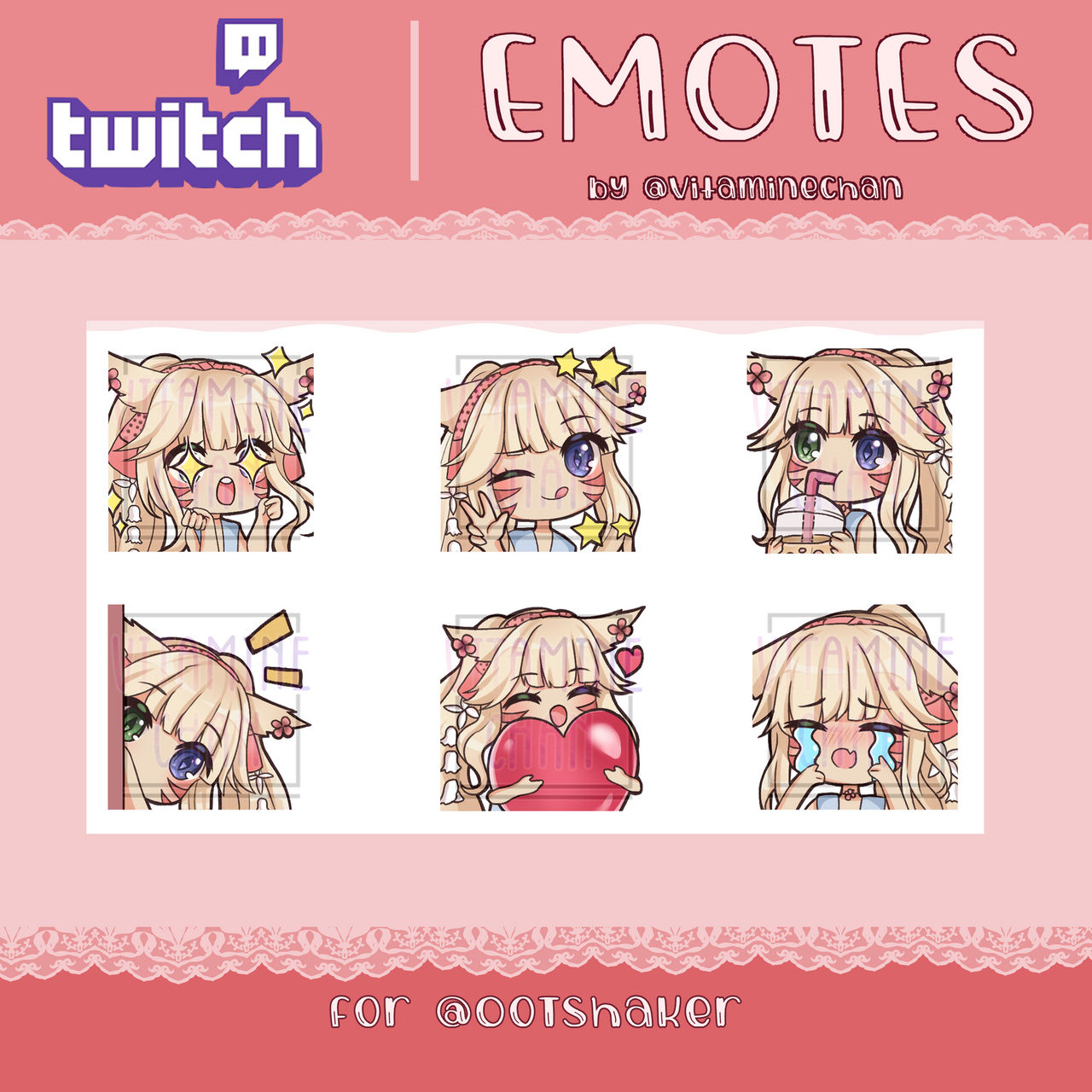 Emotes twitch commissions by VitamineChan on DeviantArt