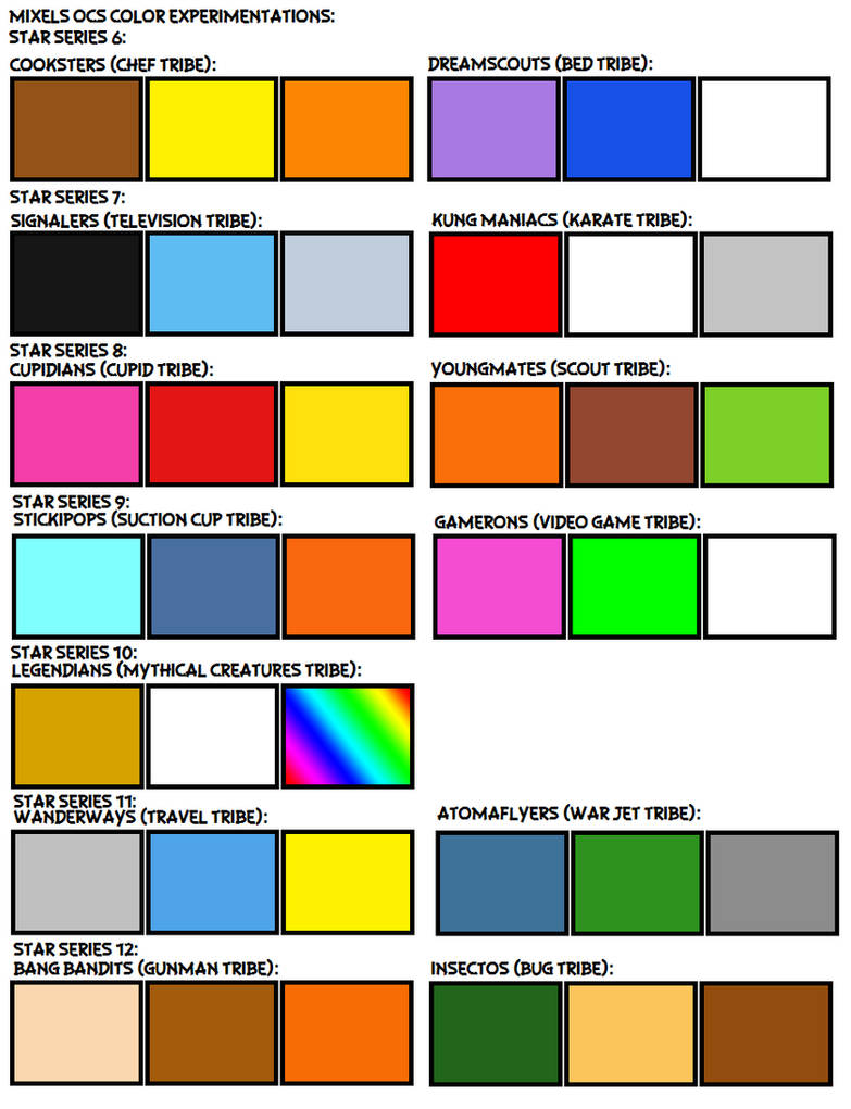 Mixels OCs Color Experimentations by StarRion20 on DeviantArt