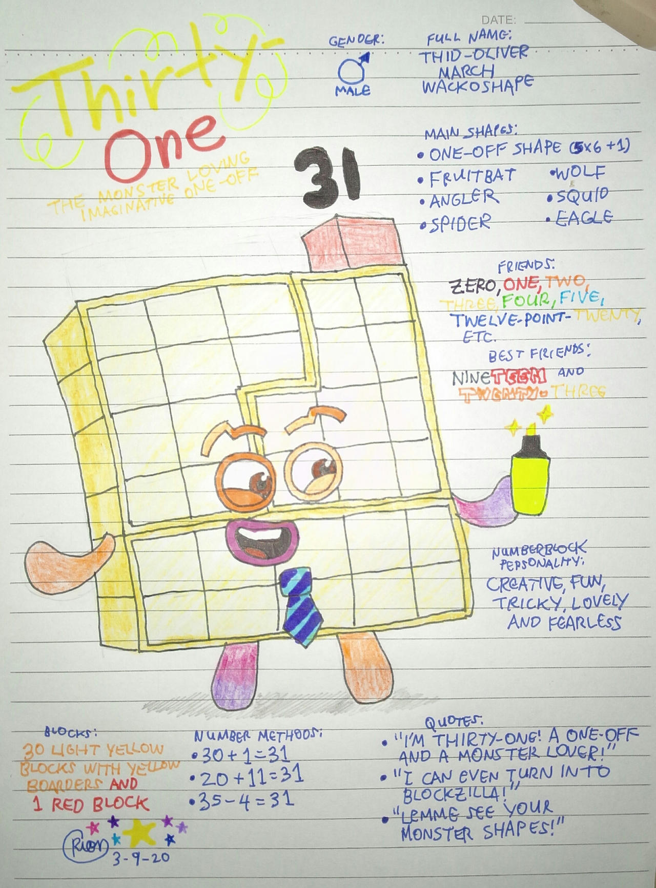 Numberblocks OC | Thirty-One (31) by StarRion20 on DeviantArt