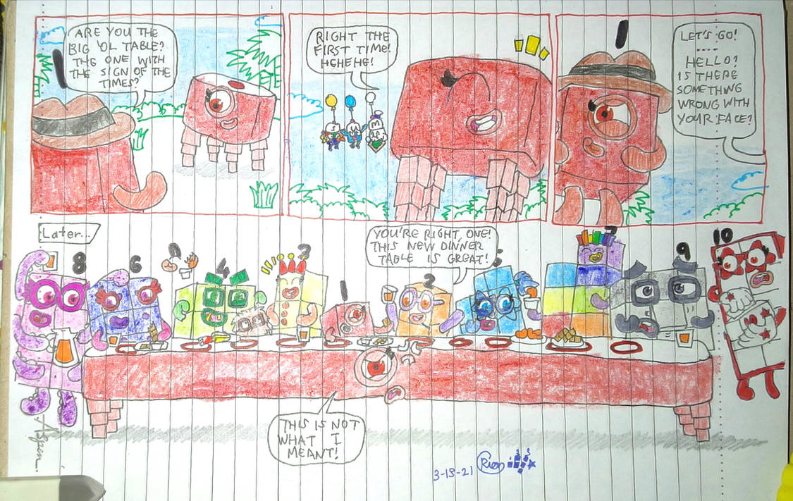 Numblo Comic Fun Times One Times Dinner Table By Starrion On Deviantart
