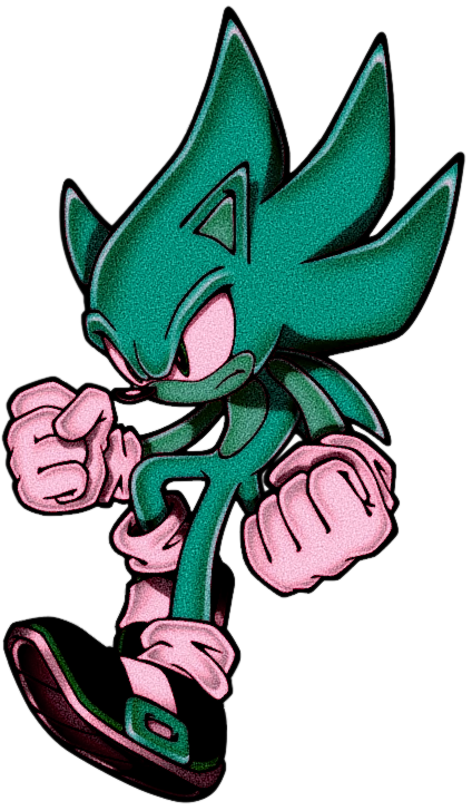 Recolor Test Using Pixlr: Teal Super Sonic by QuantumGS on DeviantArt
