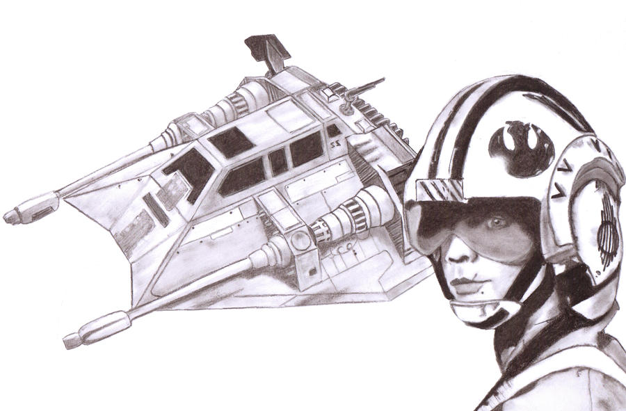 Luke with Snowspeeder