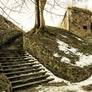 The stairs, the wall and the snow