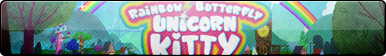 Rainbow Butterfly Unicorn Kitty Fan Button
