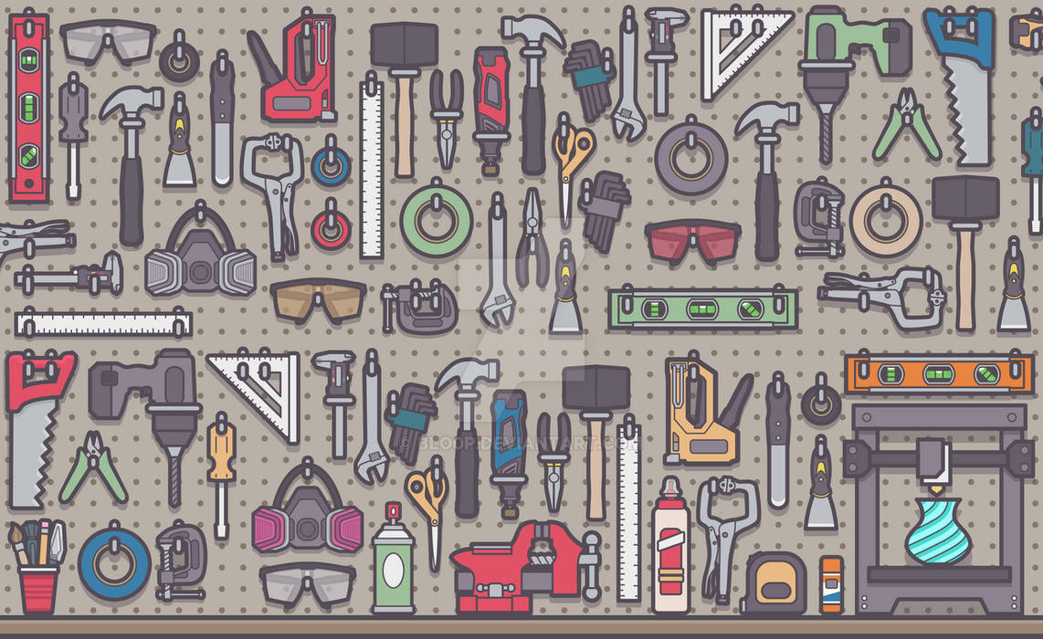 Workshop Tool Rack by blo0p on DeviantArt