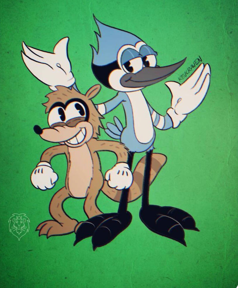 Mordecai and Rigby in 30s designs by Jayk9000 on DeviantArt