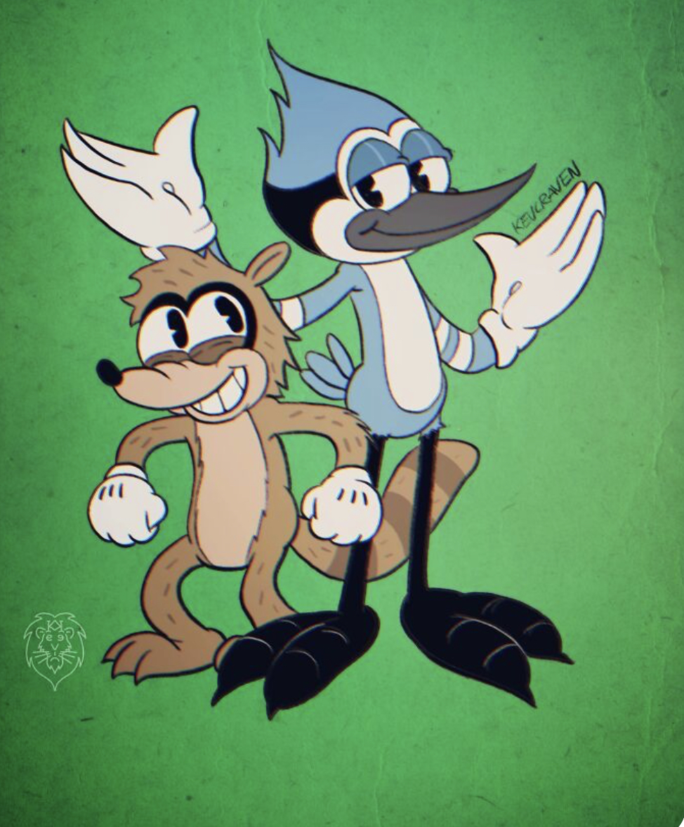 Mordecai and Rigby in 30s designs by Jayk9000 on DeviantArt