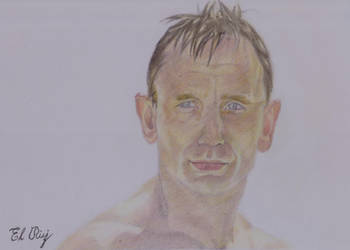 Retrato de Daniel Craig interpretando a James Bond