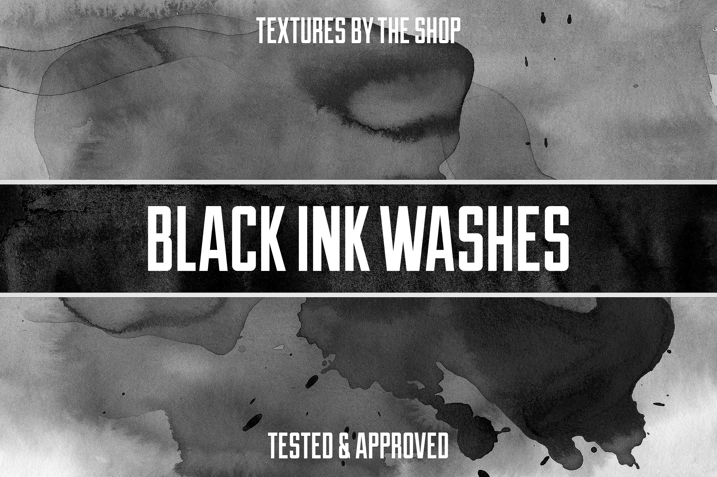 Black ink wash textures