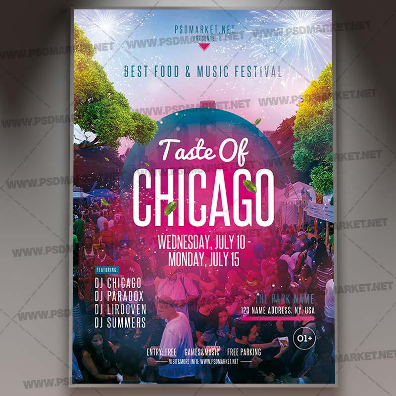 Taste of Chicago Flyer PSD Template by adminpsdmarket on DeviantArt
