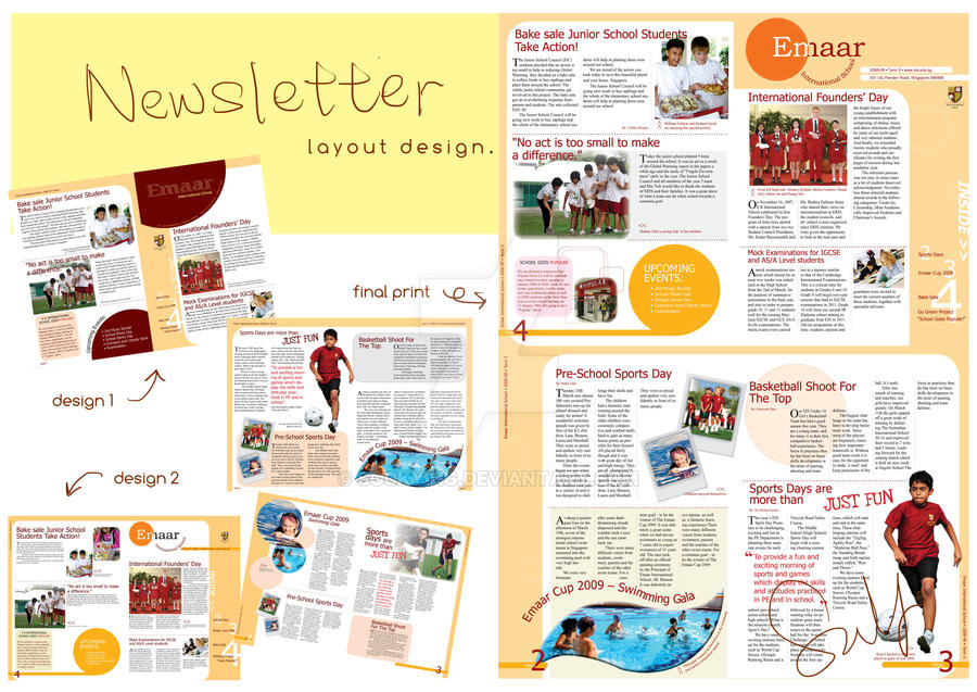 Newsletter layout design by sockying on DeviantArt