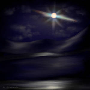 August full moon - digital painting