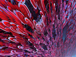 Fractal seaweed - cherry red
