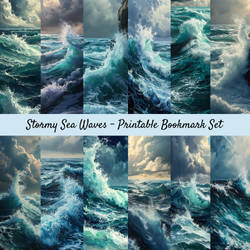 Stormy Sea Waves Printable Bookmarks