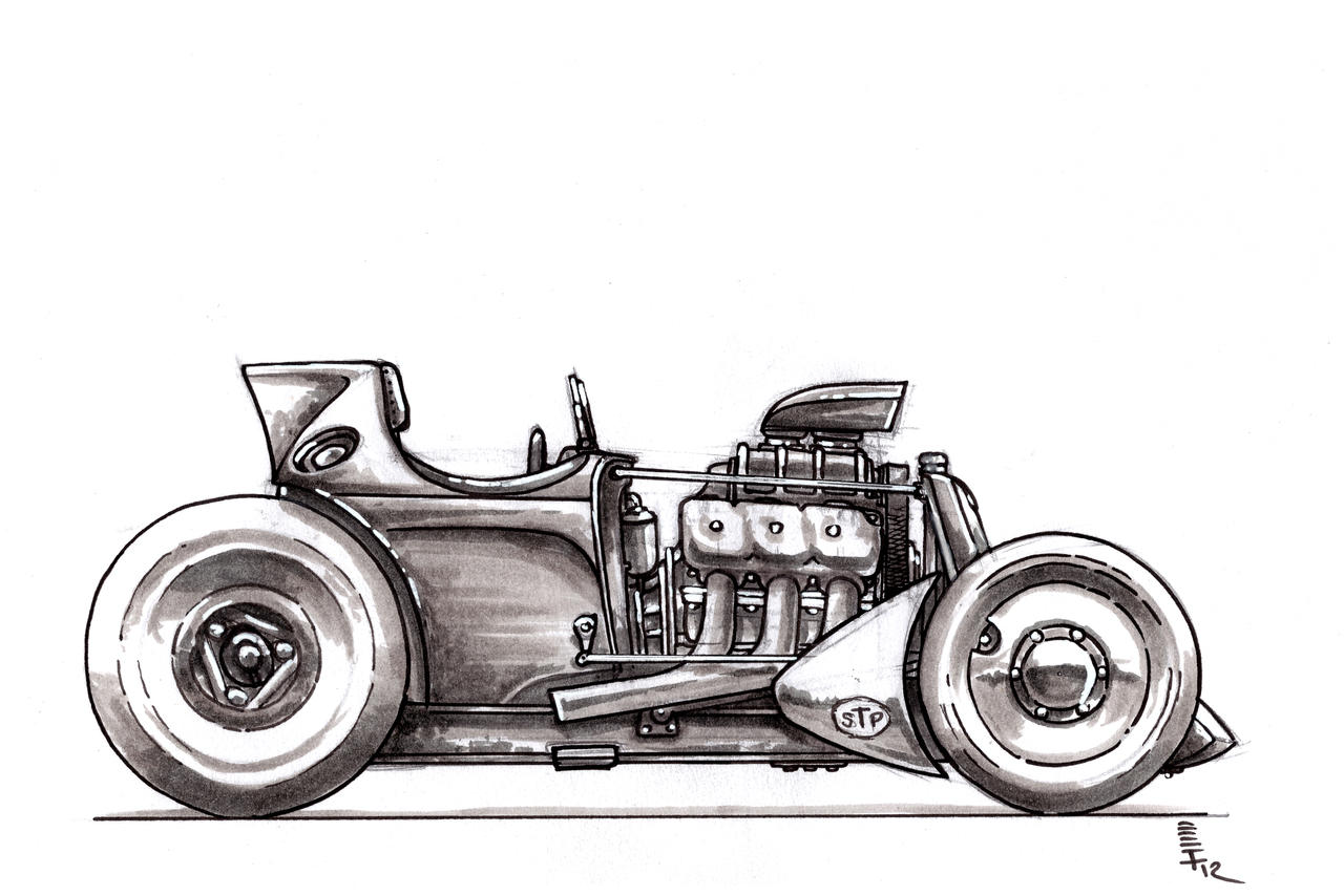 Old school style racer sketch by SteveGolliotVillers on DeviantArt